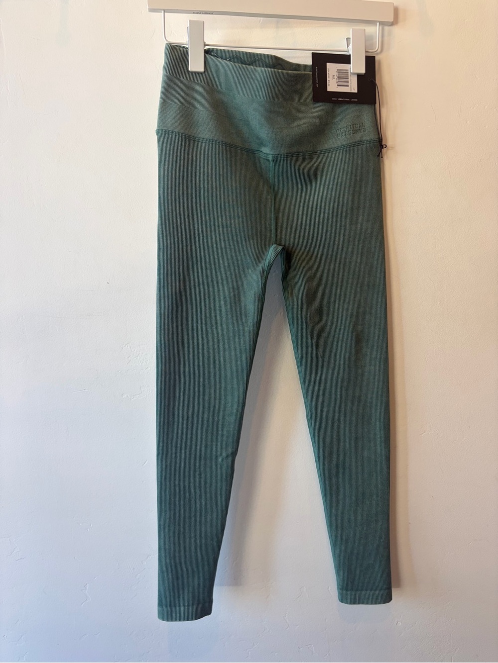 Spiritual Gangster- High-Waist lily pad Green ribbed Leggings